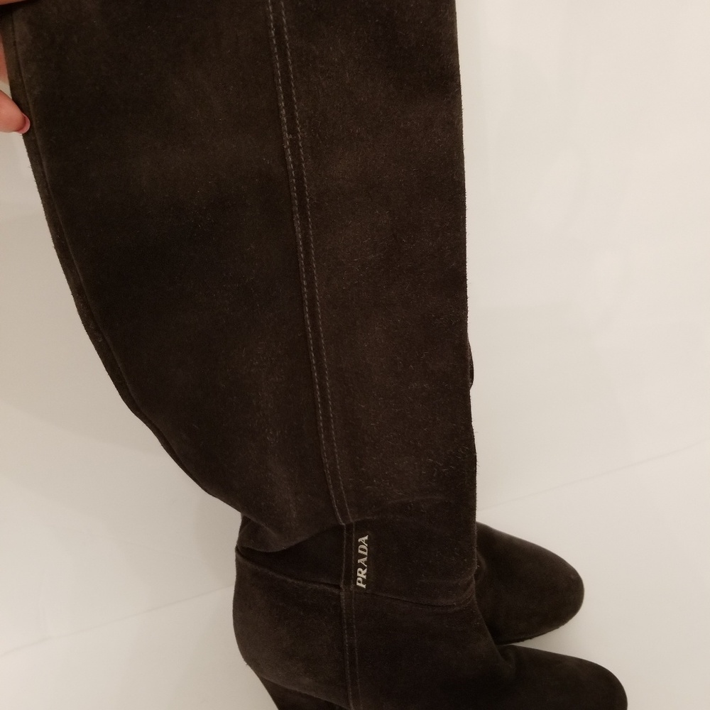 Prada Suede knee high boots Size 35